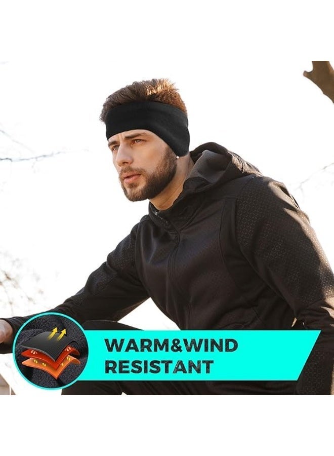 2 Pieces Ear Warmer Headband Winter Double-Layer Fleece Ear Warmers Muffs Headband Ear Covers For Men Women Ski Running Cycling Hiking, One Size - Image 3