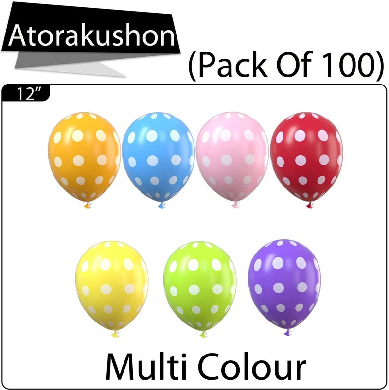 atorakushon Latex 100 Pieces 12 inch Multicolor Polka Dot Round Pastel Balloons for Kids Party Wedding Baby Shower Anniversary Birthday Valentine's Day Festival Party Home Decoration - Image 4