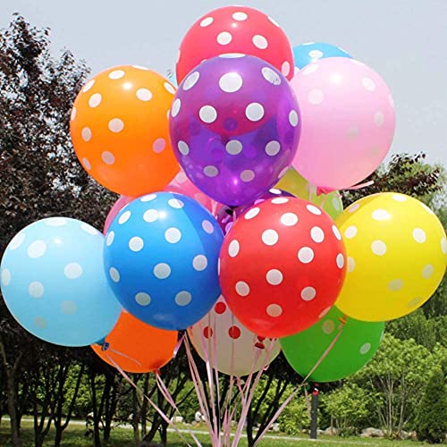 atorakushon Latex 100 Pieces 12 inch Multicolor Polka Dot Round Pastel Balloons for Kids Party Wedding Baby Shower Anniversary Birthday Valentine's Day Festival Party Home Decoration - Image 2
