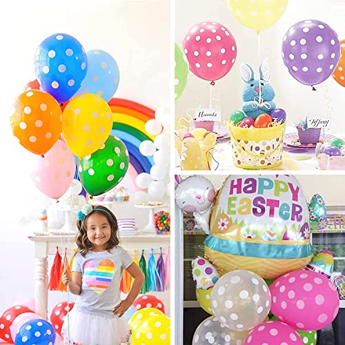 atorakushon Latex 100 Pieces 12 inch Multicolor Polka Dot Round Pastel Balloons for Kids Party Wedding Baby Shower Anniversary Birthday Valentine's Day Festival Party Home Decoration - Image 5