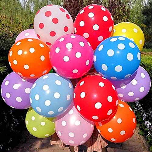 atorakushon Latex 100 Pieces 12 inch Multicolor Polka Dot Round Pastel Balloons for Kids Party Wedding Baby Shower Anniversary Birthday Valentine's Day Festival Party Home Decoration - Image 3