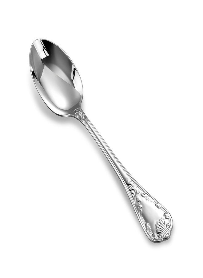 KEAWELL Premium Regalia 4-Piece Spoon Set 6.6-Inch – Ornate 18/10 Stainless Steel Silverware with European Luxury Handles, Dishwasher Safe for Elegant Dining (Silver, Teaspoons) - Image 1