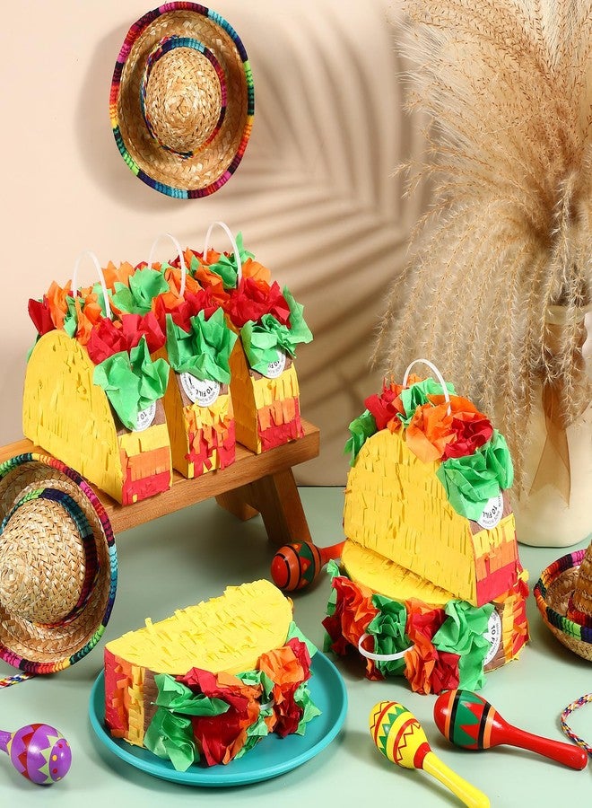 Junkin 6 Pcs Mini Mexico Taco Piñatas for Cinco de Mayo Party, Little Fiestas Piñata for Mexican Decorations Piñatas Celebrate Birthday Party Mexican Carnivals Taco Tuesday Event - Image 4