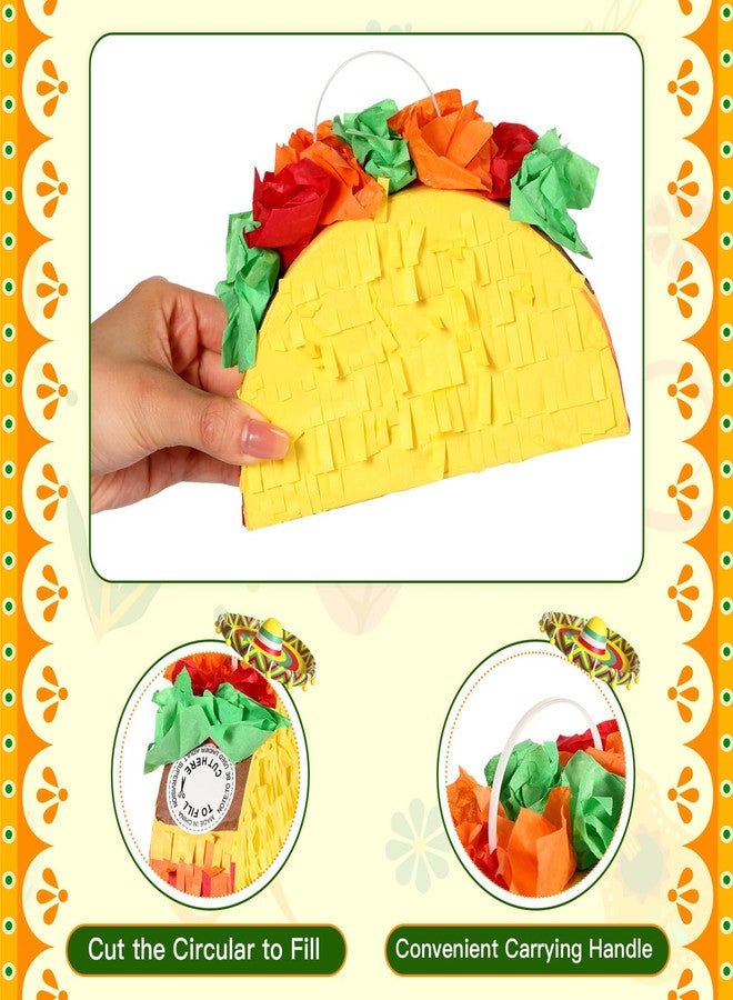 Junkin 6 Pcs Mini Mexico Taco Piñatas for Cinco de Mayo Party, Little Fiestas Piñata for Mexican Decorations Piñatas Celebrate Birthday Party Mexican Carnivals Taco Tuesday Event - Image 3