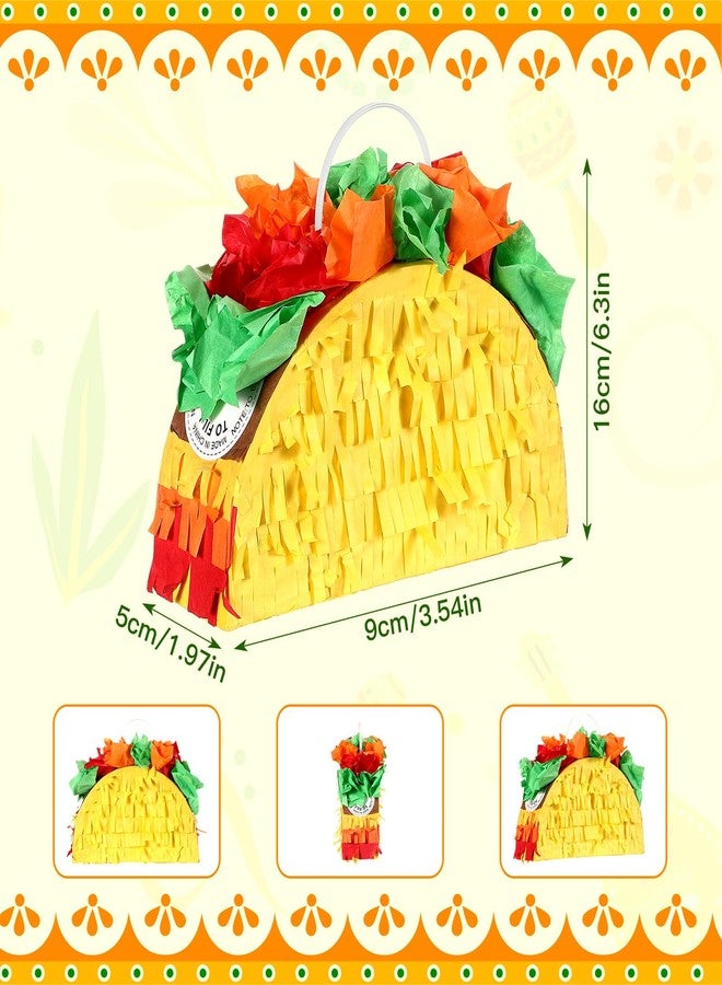 Junkin 6 Pcs Mini Mexico Taco Piñatas for Cinco de Mayo Party, Little Fiestas Piñata for Mexican Decorations Piñatas Celebrate Birthday Party Mexican Carnivals Taco Tuesday Event - Image 2