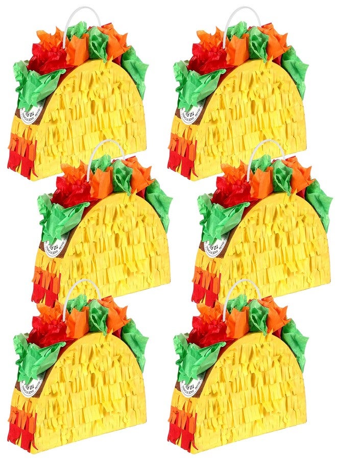 Junkin 6 Pcs Mini Mexico Taco Piñatas for Cinco de Mayo Party, Little Fiestas Piñata for Mexican Decorations Piñatas Celebrate Birthday Party Mexican Carnivals Taco Tuesday Event - Image 1
