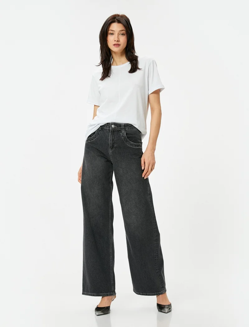 كوتون Basic T-Shirt Crew Neck Short Sleeve Standard Cut