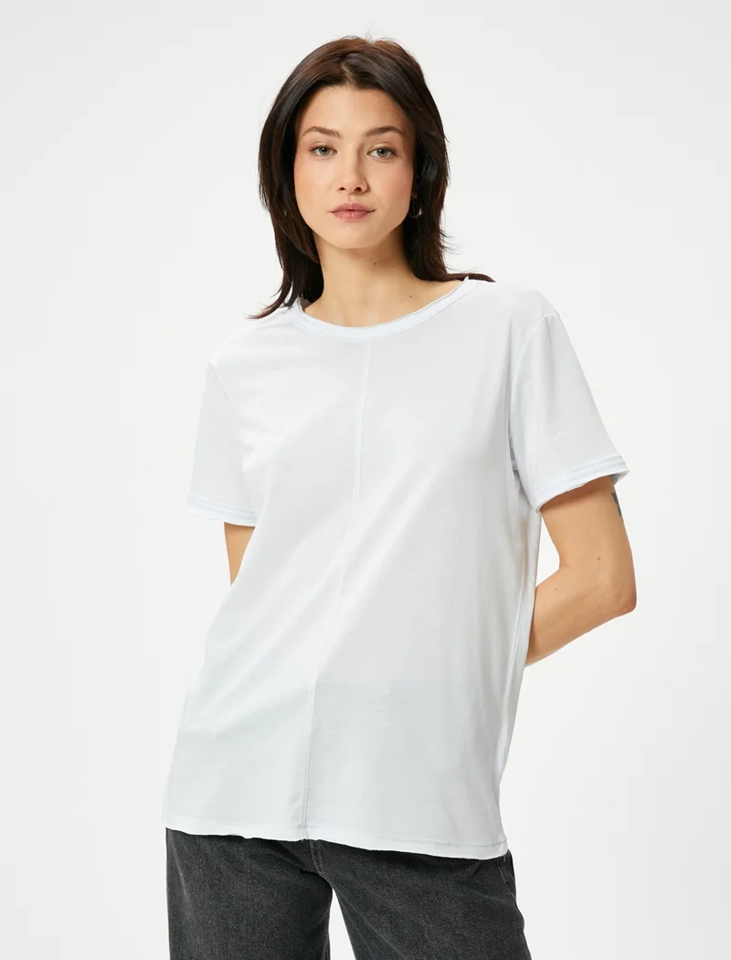 كوتون Basic T-Shirt Crew Neck Short Sleeve Standard Cut