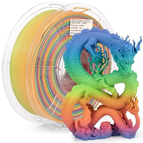 iSANMATE PLA+ 3D Printer Filament, Pla Filament 1.75mm Rainbow PLA, Color Change Filament Dimensional Accuracy +/- 0.03 mm,1 KG Spool - Image 1