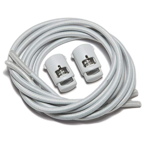 IBUNGEE LACES (Elastic No Tie Shoelaces (Light Gray, 22-Inch) - Image 1