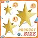 Sinload 45 Pcs 3D Glitter Star Decorations Graduation Gold Centerpiece 3 Sizes Standing Hanging Back to School Work Star Decor for End of Year School Centerpiece Starry Movie Themed Night Party Decor - Image 2
