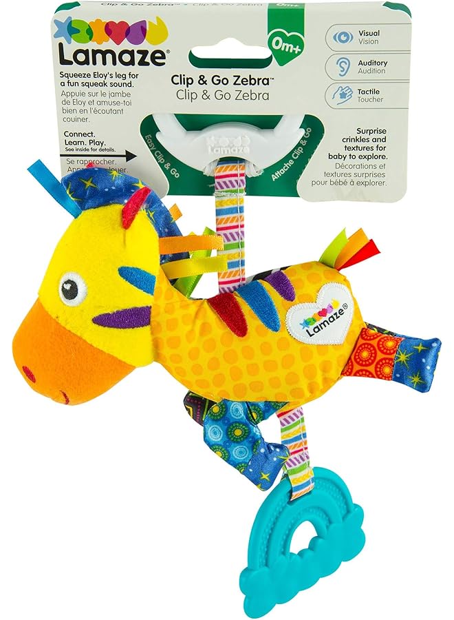 لاماز لعبة ميني كليب أند جو زيبرا بيبي بيبي، لعبة كليب على عربة الأطفال وعربة الأطفال، لعبة حسية لحديثي الولادة للأولاد والبنات من عمر 0 إلى 6 أشهر - Image 4