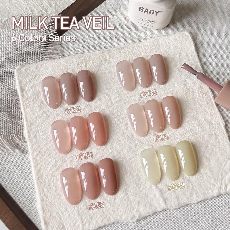 GAOY Jelly Gel Polish Set, Silky Cream Pink Nude Shades, Sheer Long Lasting Gel for for Everyday & Wedding Manicure - Image 2