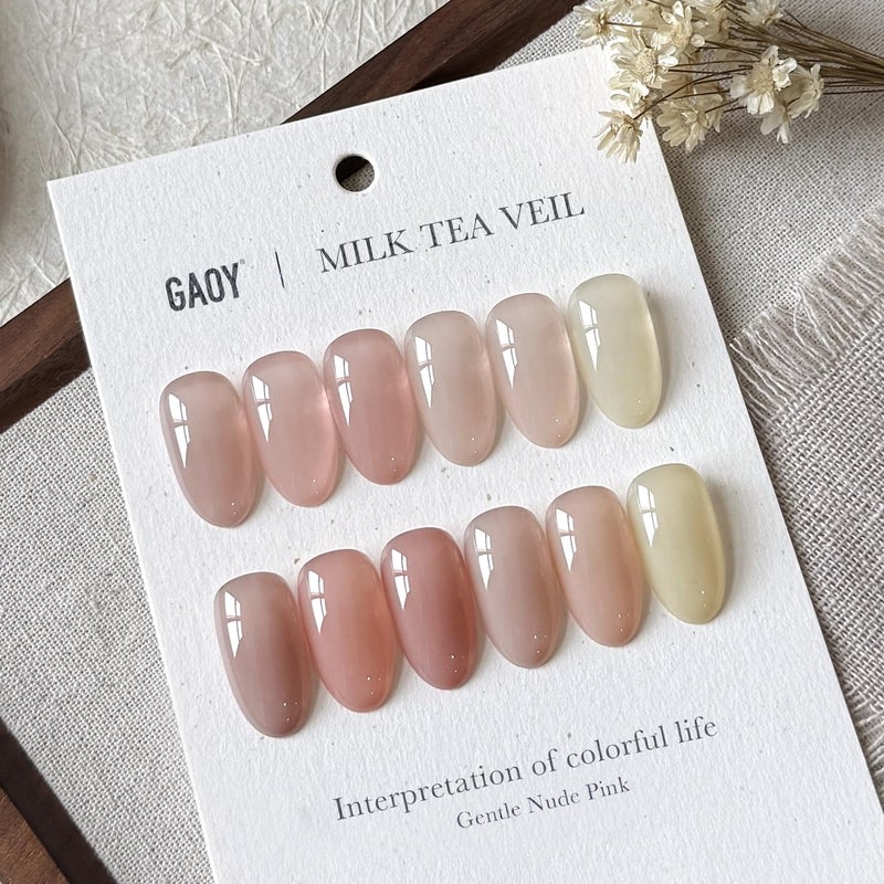 GAOY Jelly Gel Polish Set, Silky Cream Pink Nude Shades, Sheer Long Lasting Gel for for Everyday & Wedding Manicure - Image 4