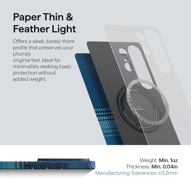 PITAKA Magnetic Case for Samsung Galaxy S26 Ultra Compatible with Magnetic Charging Ultra Slim Aramid Fiber Phone Case Lightweight Protective Cover Fusion Weaving Design – Moonrise - Image 2