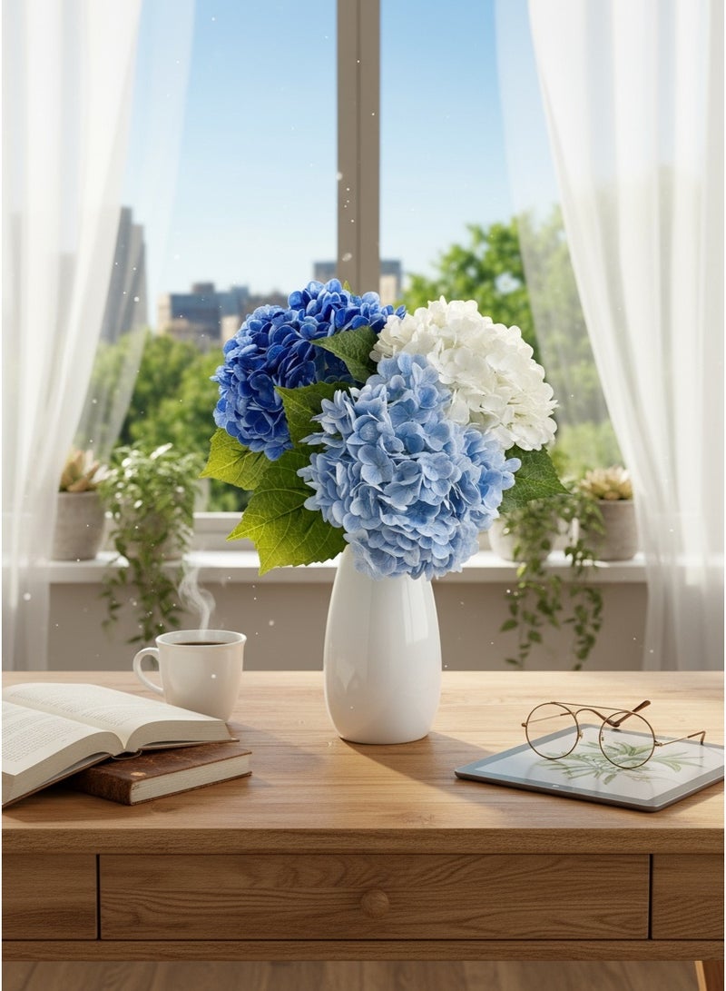 3pcs Real Touch Moisturizing Multicolor Artificial Hydrangeas Bouquet - Ultra Lifelike Faux Flower Arrangement for Home Decor, Wedding Centerpieces & Event Styling | Long-Lasting Decorative Florals - Image 3