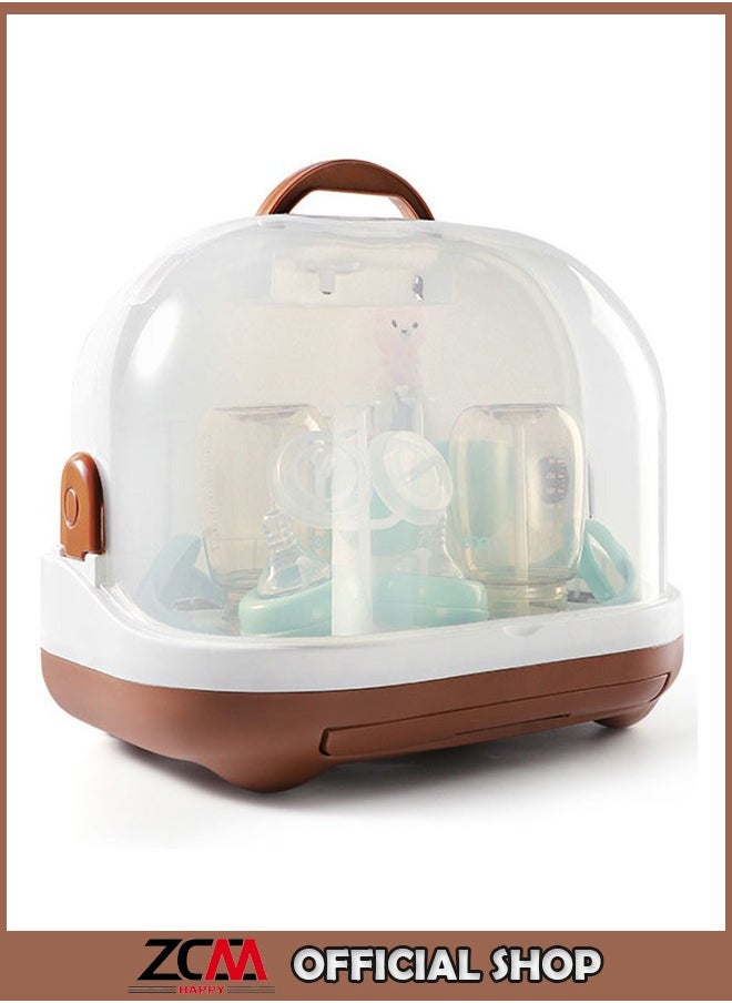 ZCM-HAPPY Portable Feeding Bottle Storage Box Baby Tableware Storage Drain Dustproof Storage Box  - Image 1