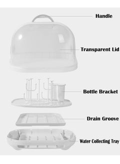ZCM-HAPPY Portable Feeding Bottle Storage Box Baby Tableware Storage Drain Dustproof Storage Box  - Image 4