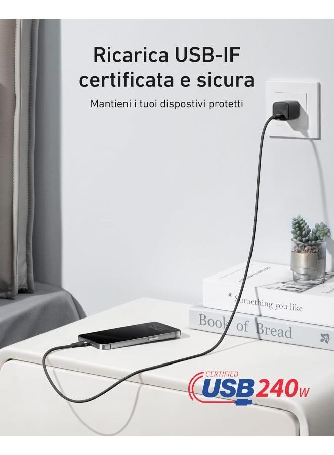 Anker USB-C to USB-C Cable ( 3 ft, 240W, Upcycled-Braided ) PD FAST CHARGING Series 6 for iPhone 15/15 Pro/15 Plus/15 Pro Max, MacBook Pro, MacBook Air, iPad Pro, Lenovo, HP, and More - Image 2