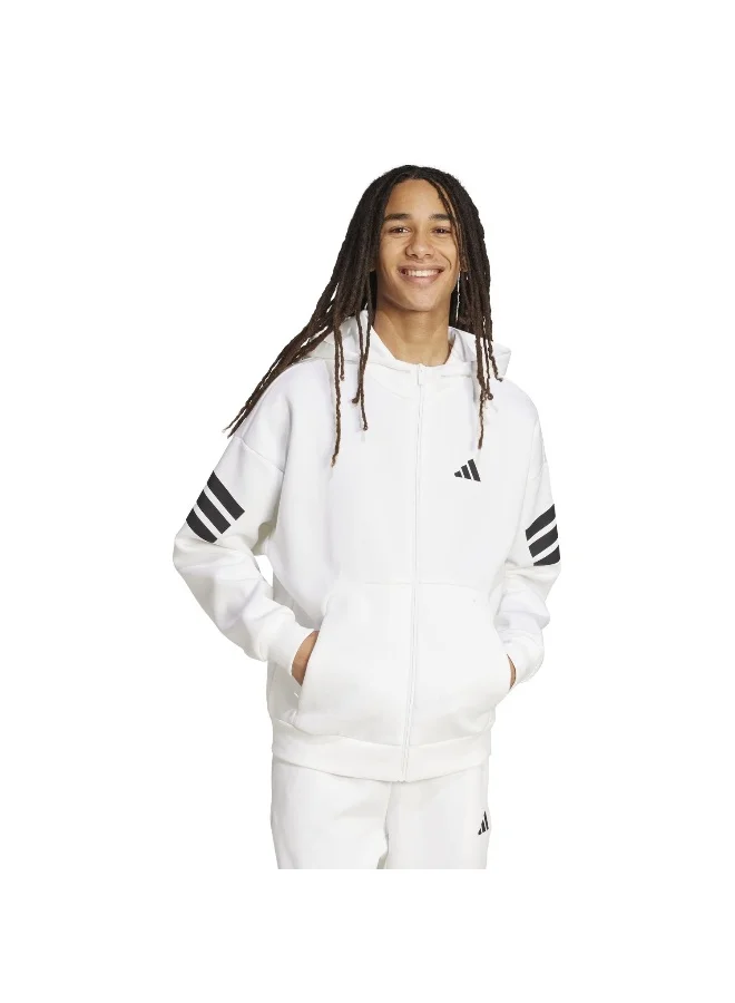 Adidas Adidas M Fi 3S Fz White Hooded Track Top Track Tops For Men
