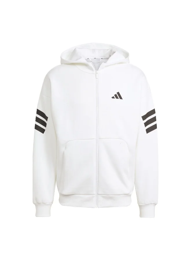 Adidas Adidas M Fi 3S Fz White Hooded Track Top Track Tops For Men