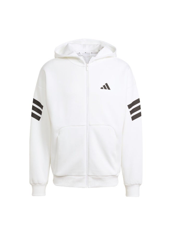 Adidas M Fi 3S Fz White Training Track Tops For Men XS  - Image 1