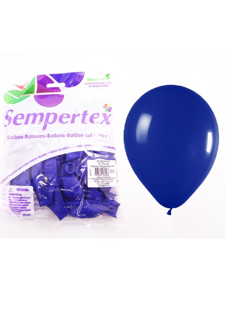 Sempertex 50pcs 12'' Round Balloons, Royal Blue, Latex Balloons - Image 3