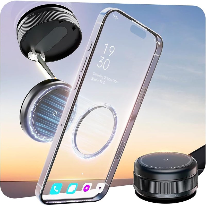 MiiKARE 2026 Upgraded 360° Vacuum Magnetic Car Phone Holder for Magsafe 【78+LBS Strongest Suction & 2400gf Strongest Magnetic】, Adjustable Car Phone Mount for Your Car/Gym/Mirror/Shower for iPhone & Android - Image 1
