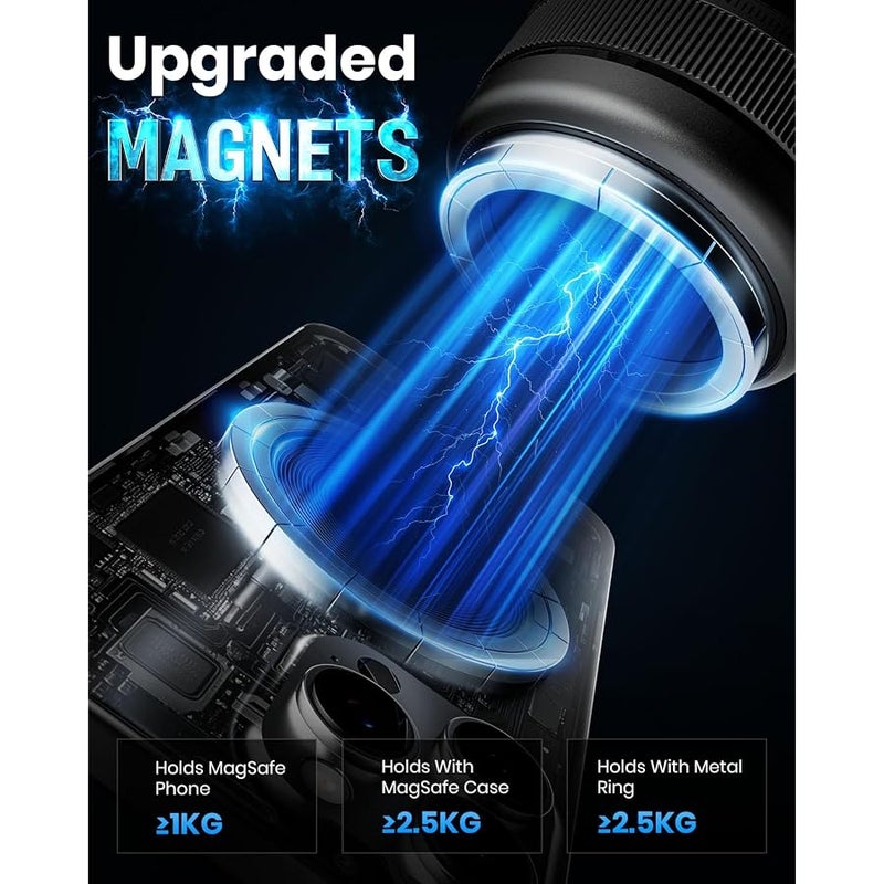 MiiKARE 2026 Upgraded 360° Vacuum Magnetic Car Phone Holder for Magsafe 【78+LBS Strongest Suction & 2400gf Strongest Magnetic】, Adjustable Car Phone Mount for Your Car/Gym/Mirror/Shower for iPhone & Android - Image 4