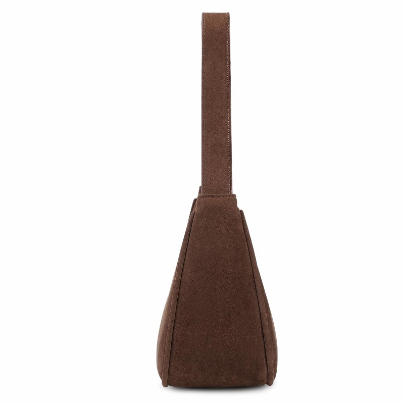 WSRYDJDL Fashion shoulder Bag for Women's Cute Hobo Tote Handbag Mini Clutch Underarm Purse for Daily Use/Work/Travel/Casual Outings (Suede-coffee) - Image 3