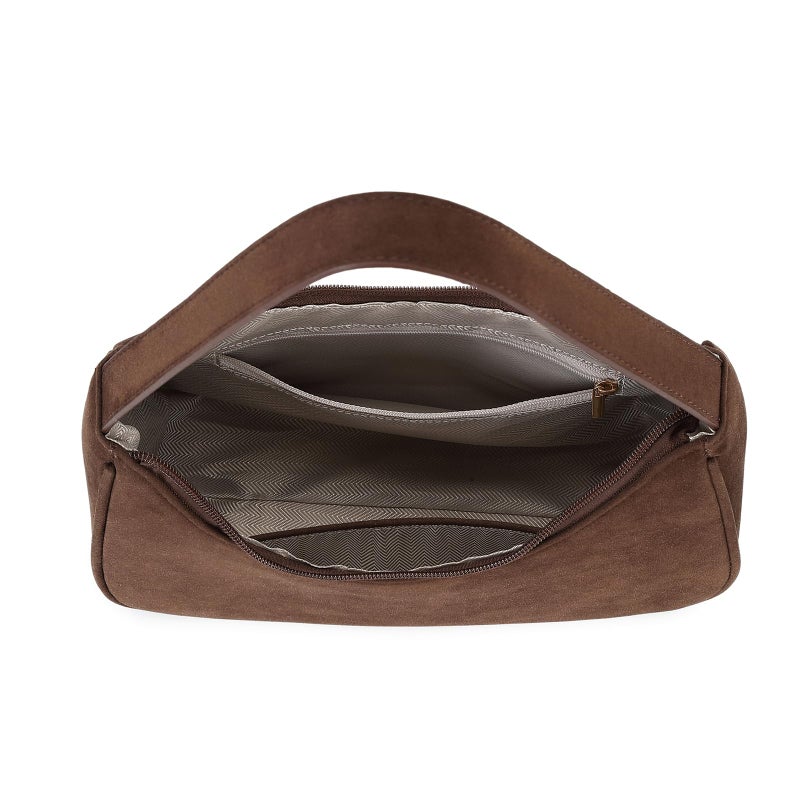 WSRYDJDL Fashion shoulder Bag for Women's Cute Hobo Tote Handbag Mini Clutch Underarm Purse for Daily Use/Work/Travel/Casual Outings (Suede-coffee) - Image 5