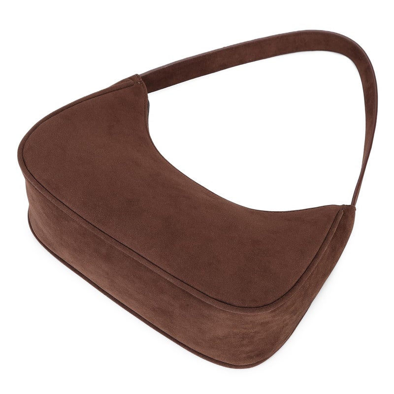 WSRYDJDL Fashion shoulder Bag for Women's Cute Hobo Tote Handbag Mini Clutch Underarm Purse for Daily Use/Work/Travel/Casual Outings (Suede-coffee) - Image 4