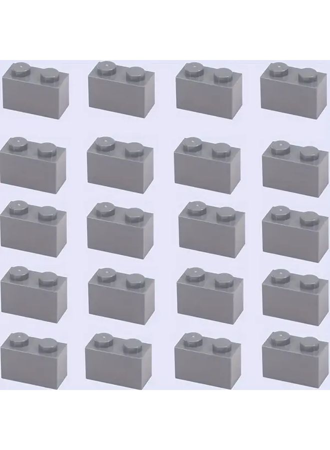 مكعبات بناء برتقالية 20 قطعة 1×2 طوب سميك للجدران DIY ألعاب المشاهد - Image 4