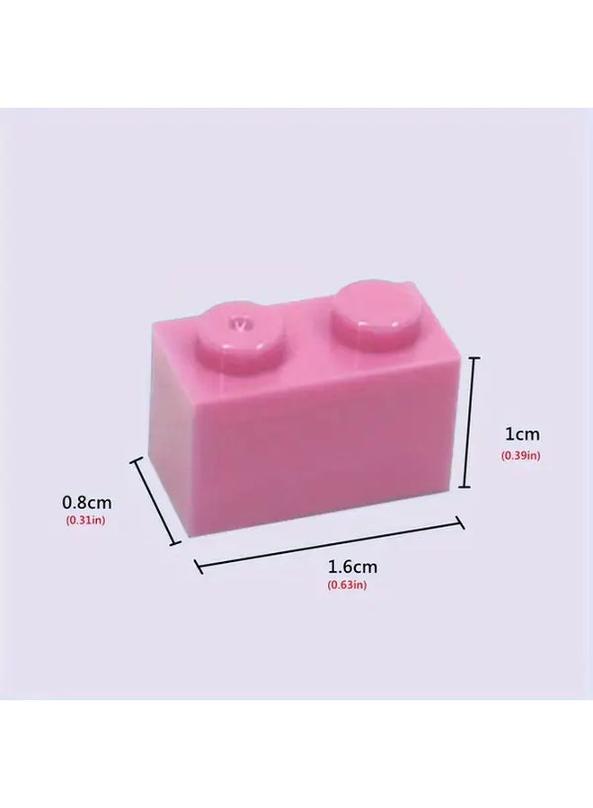 مكعبات بناء برتقالية 20 قطعة 1×2 طوب سميك للجدران DIY ألعاب المشاهد - Image 2