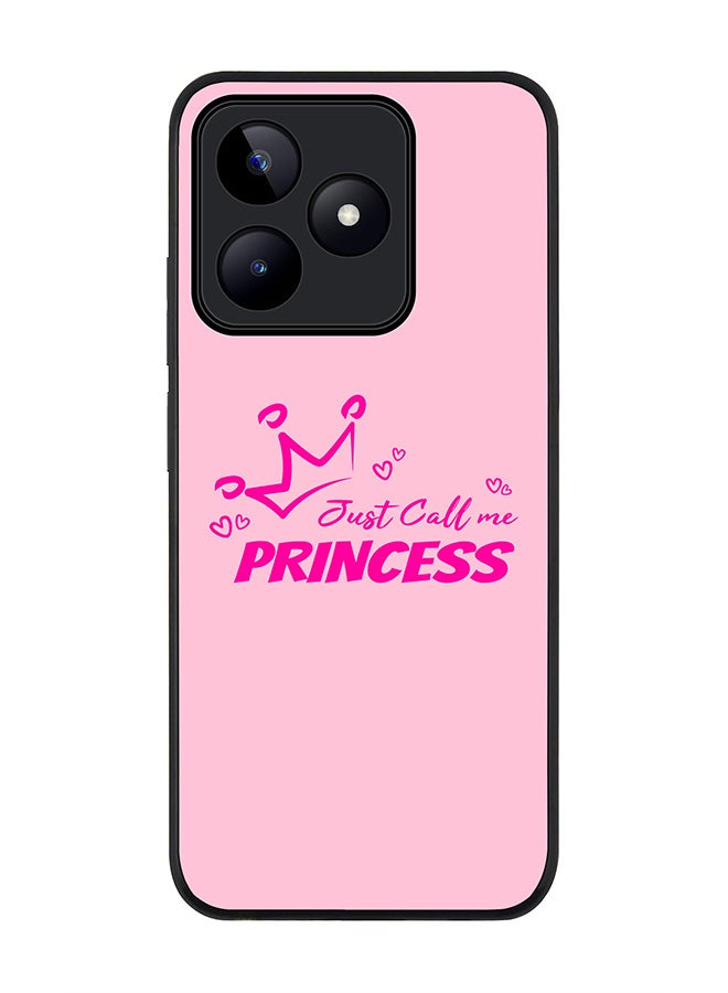 Stylizedd Rugged Black edge case for Realme C53, Slim fit Soft Case Flexible Rubber Edges Anti Drop TPU Gel Thin Cover- Just call me princess - Image 1
