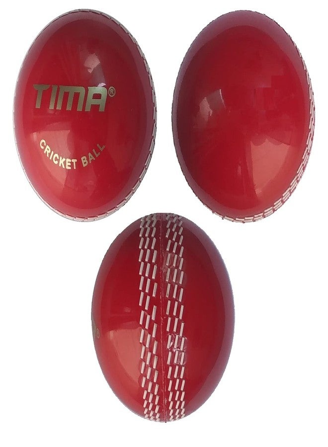 TIMA Sports Fun Poly Hard Synthetic Red Cricket Ball (Red Pack of 3) - Image 2
