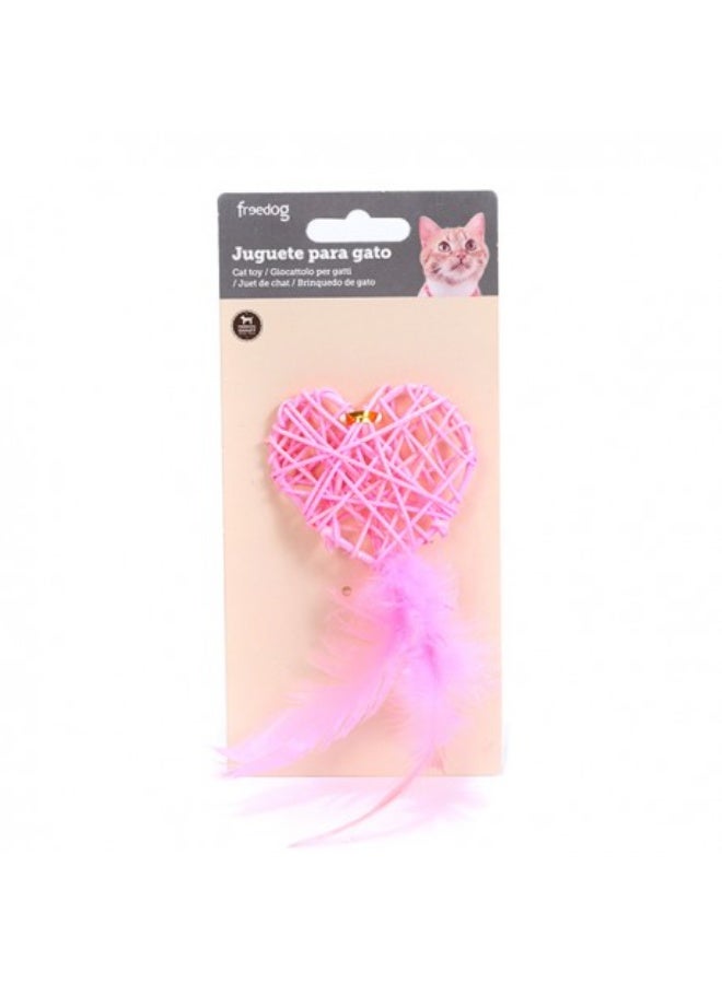 Pink Heart with Feather