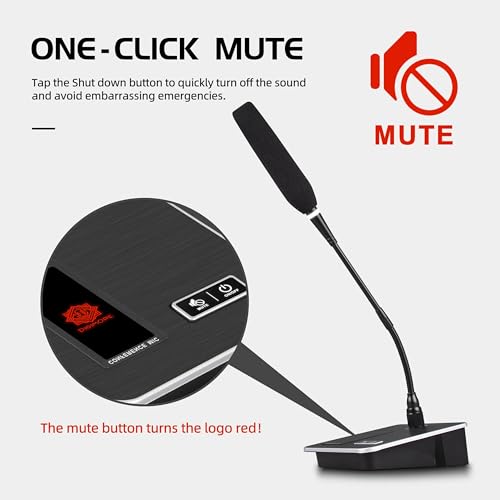 DIGIMORE Wired Gooseneck Microphone System with 1-Touch Mute | 24″ Adjustable Desktop Mic | Cardioid Pickup | XLR Output – Ideal for Meetings, Lectures & Public Speaking (D‑670) - Image 4