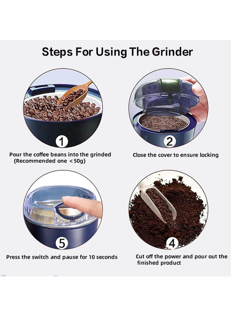 ECVV - ECVV Electric Kitchen Grinder Mixer - Electric Coffee Grinders for Spices, Seeds, Herbs, and Coffee Beans, Spice Blender and Espresso Grinder, Wet and Dry... - Image 1