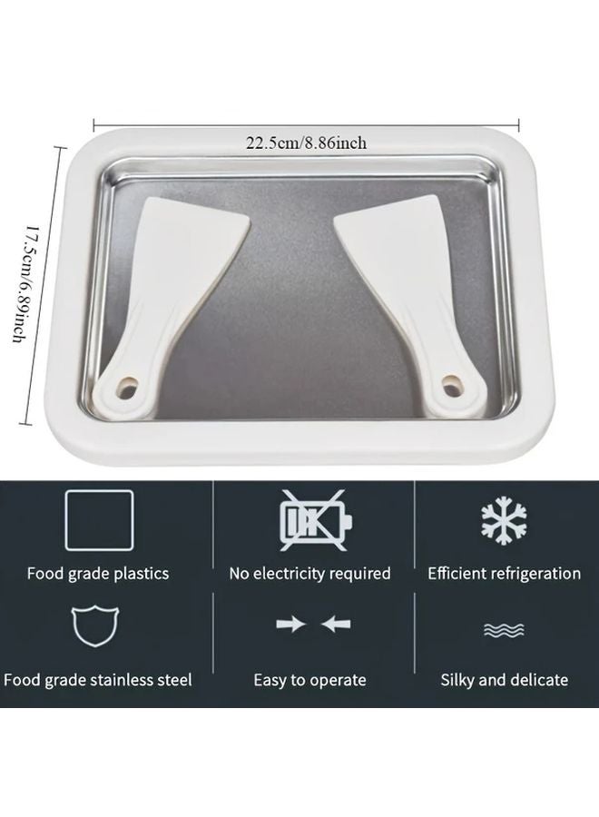 White Manual Ice Cream Maker Machine No Electricity Needed Stainless Steel - Image 4