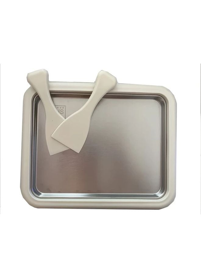 White Manual Ice Cream Maker Machine No Electricity Needed Stainless Steel - Image 2