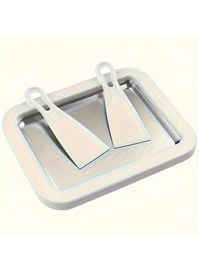 White Manual Ice Cream Maker Machine No Electricity Needed Stainless Steel - Image 1