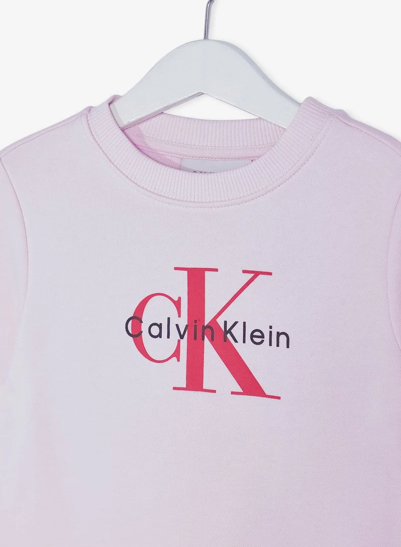 Calvin Klein Jeans Pearly Pink Youth Graphic Pullover Sweatshirt for Women | Best Price UAE