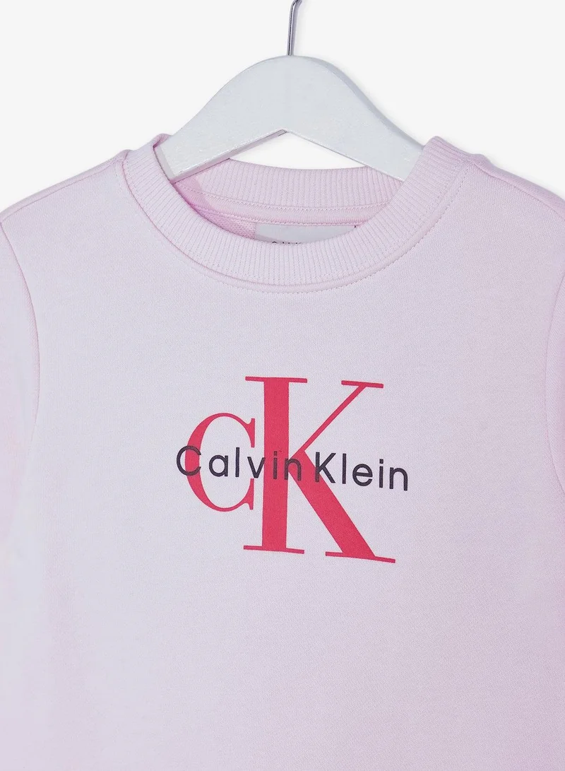 Calvin Klein Jeans Pearly Pink Youth Graphic Pullover Sweatshirt for Women | Best Price UAE