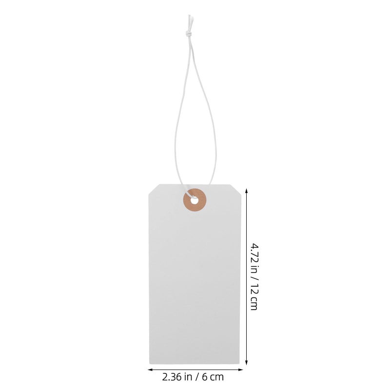 100 Pieces White Clothing Tags With Wire Strings For Bags Shoes Inventory And Repair - Image 3