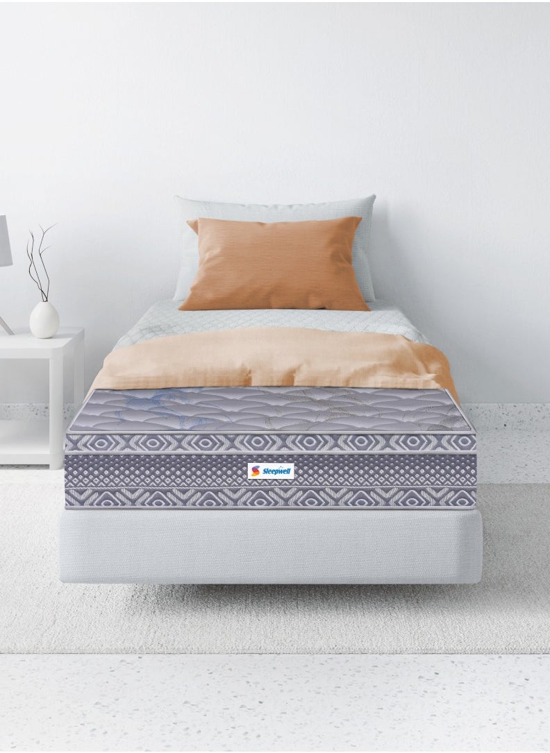 Sleepwell Sleepwell Spine Plus Regular | Visco Rebonded Foam | Single Bed Size | Bonnell Spring | Neem Fresche Technology | Anti Sag Mattress (200L x 90W x 20H cm)  - Image 1
