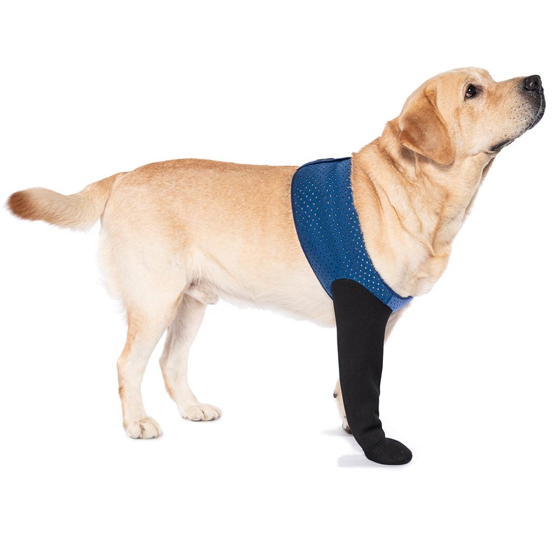 COODEO Dog Socks to Prevent Licking Paws, Healing Boots & Paw Protectors with Non-Slip Bottoms for Wound Protection, Waterproof Sleeve Shoes for Lickingï¼ˆBlueï¼Œ2XL_Left - Image 1