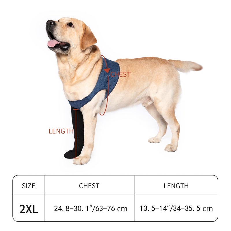 COODEO Dog Socks to Prevent Licking Paws, Healing Boots & Paw Protectors with Non-Slip Bottoms for Wound Protection, Waterproof Sleeve Shoes for Lickingï¼ˆBlueï¼Œ2XL_Left - Image 5