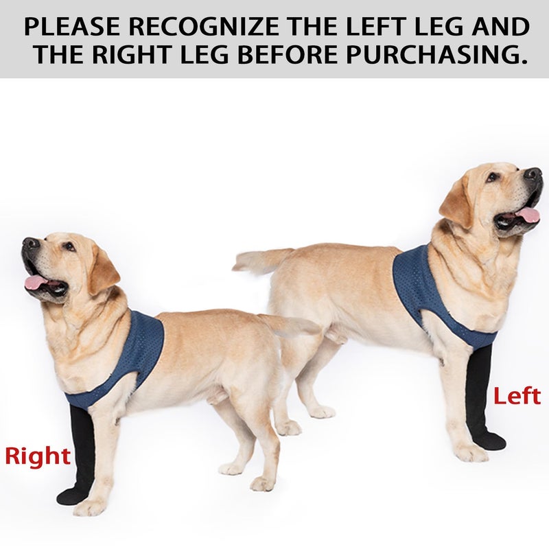 COODEO Dog Socks to Prevent Licking Paws, Healing Boots & Paw Protectors with Non-Slip Bottoms for Wound Protection, Waterproof Sleeve Shoes for Lickingï¼ˆBlueï¼Œ2XL_Left - Image 4