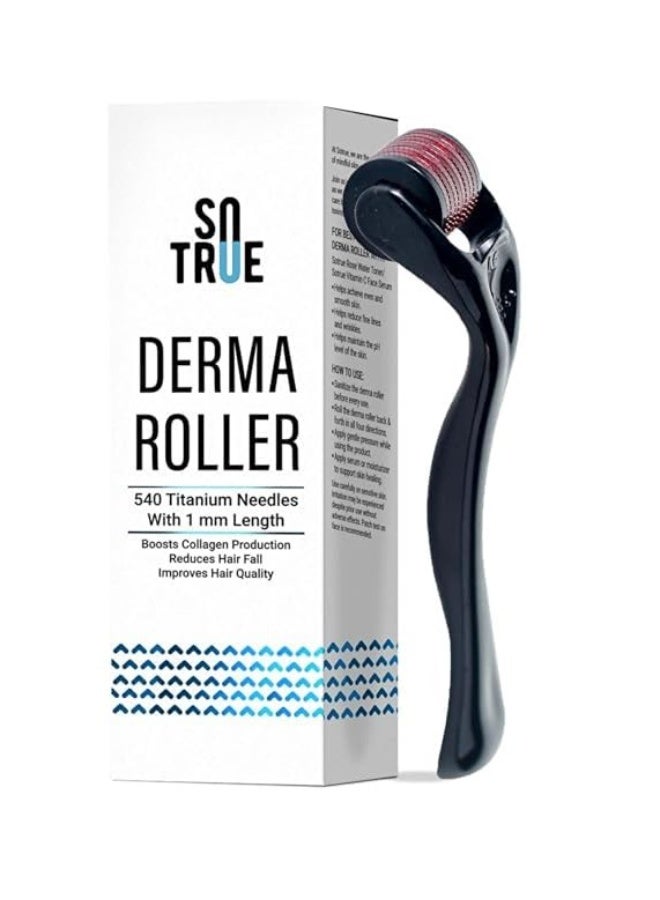 So True Sotrue Derma Roller For Hair Growth 1 mm with 540 Titanium Needles  | Repairs Damaged Hair, Activates Hair Follicles | For Hair Fall & Hair Thickening | Reduces Acne Scars | Safe & Effective To Use (set of 4) - Image 2